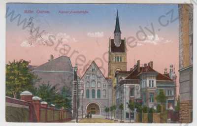  - Ostrava (Mähr. Ostrau), pohled ulicí, kolorovaná