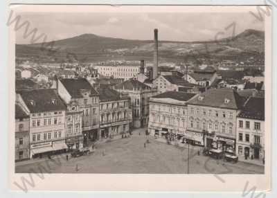  - Litoměřice (Leitmeritz), náměstí, část města, nákladní automobil, obchod, reklama