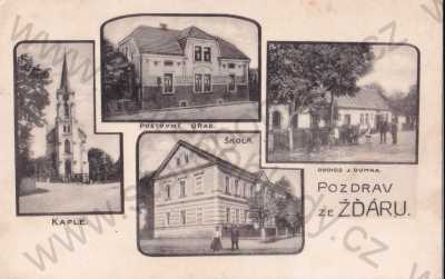 - Žďár, Mladá Boleslav, kaple, pošta, obchod, škola
