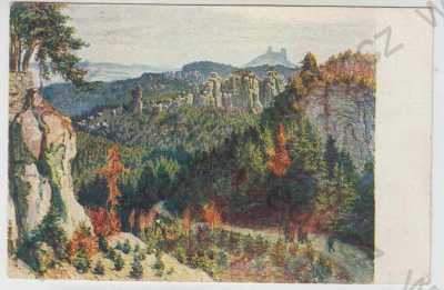  - Prachovské skály (Jičín), Trosky, L. Malý, kolorovaná