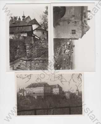  - 5x Opočno (Rychnov nad Kněžnou), zámek, hladomorna, partie u řeky, kostel, , částečný záběr města, pohled na město z výšky, náměstí, sirotčinec, Grafo Čuda Holice, Fototypia-Vyškov