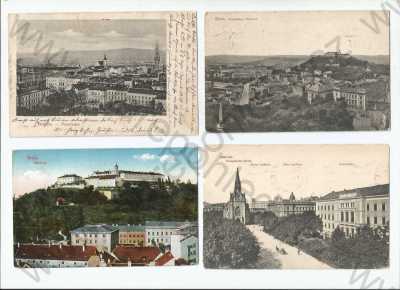  - 4x Brno, celkový pohled, Špilberk, částečný záběr města