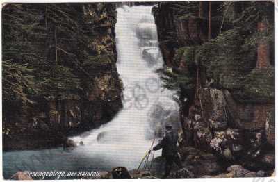  - Polsko - Krkonoše - vodopád Hainfall, kolorovaná
