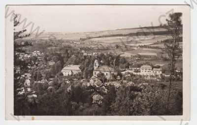  - Potštejn (Rychnov nad Kněžnou), pohled z výšky, celkový pohled, kostel, zámek