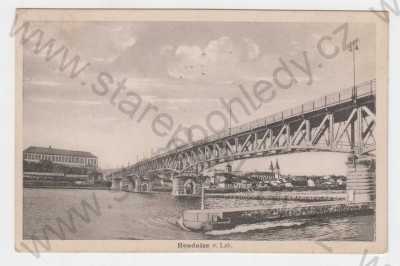  - Roudnice nad Labem (Litoměřice), částečný záběr města, řeka, most