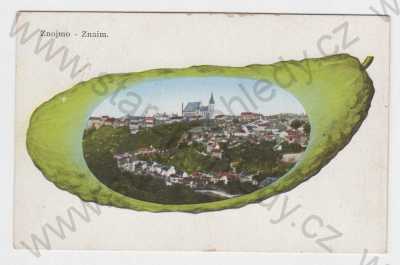  - Znojmo (Znaim), kolorovaná, celkový pohled