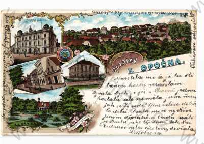  - Opočno, Rychnov nad Kněžnou, koláž, DA, škola, spořitelna..
