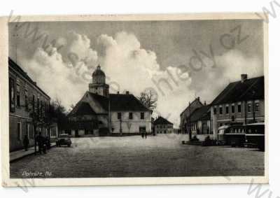  - Pohořelice, náměstí, automobil, autobus