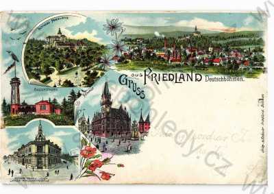  - Frýdlant, Liberec, koláž, více záběrů, zámek, radnice, celkový pohled.. DA