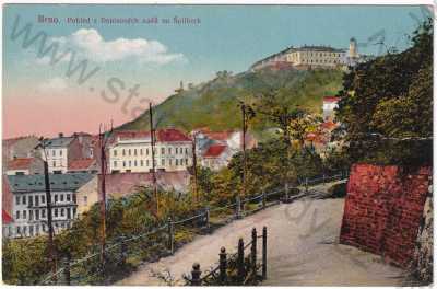  - Brno - Denisovy sady, Špilberk, kolorovaná