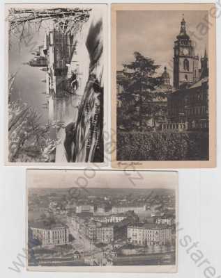  - 3x Hradec Králové, část města, zimní, sníh, Vánoce, Bílá věž