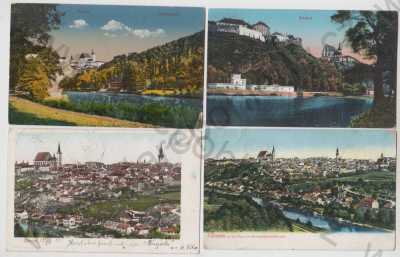  - 4x Znojmo (Znaim), hrad, celkový pohled, Rabesteintal, kolorovaná