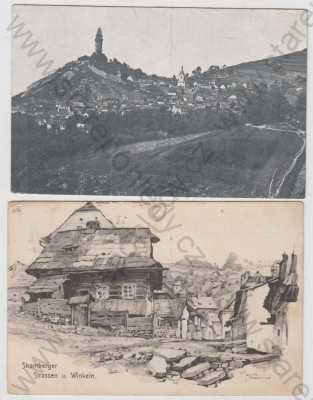  - 2x Štramberk (Stramberg) - Nový Jičín, celkový pohled, pohled ulicí, Winkeln