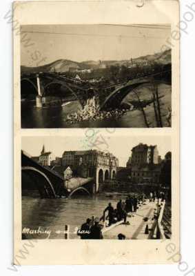  - Maribor, Slovinsko, více záběrů, zničený most