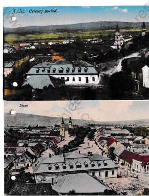  - 2x Slovensko Zvolen, celkový pohled, náměstí, barevná