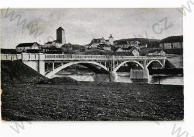  - Týnice n. Sázavou, Benešov, částečný záběr města, Masarykův most