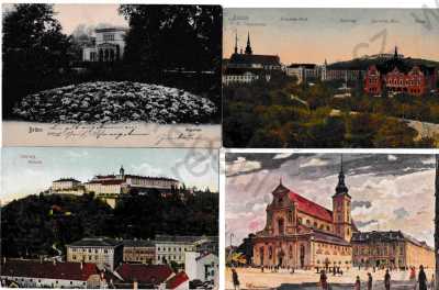  - 4x Brno Brünn, celkový pohled, náměstí, kostel, park