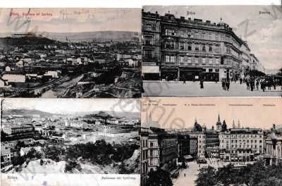  - 4x Brno Brünn, celkový pohled, náměstí, Špilberk