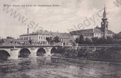 - Brno Brünn, celkový pohled, klášter, kostel, most, řeka