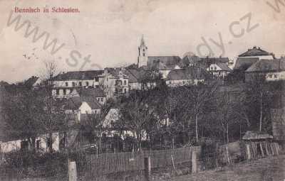  - Horní BEnešov Bennisch, Bruntál, celkový pohled, kostel