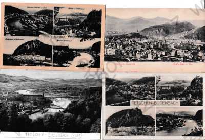  - 4x Děčín, České Švýcarsko, řeka, Labe, most, celkový pohled