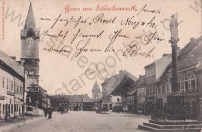  - Ostrov, Karlovy Vary, Schlackenwerth, náměstí, DA