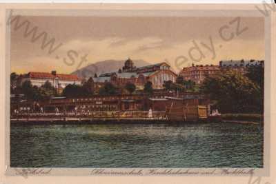  - Karlovy Vary, Karlsbad, lázně, řeka, tržnice, barevná