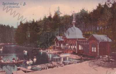  - Liberec, Reichenberg, plovárna, rybník, barevná