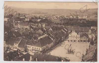  - Písek, náměstí, část města, pohled z kostelní věže