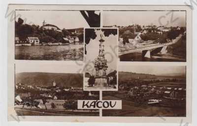  - Kácov (Kutná Hora), více záběrů, celkový pohled, část města, most, socha, kašna, koláž, Bromografia