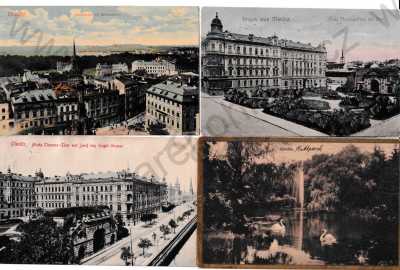 - 4x Olomouc Olmütz náměstí park radnice sloup část města