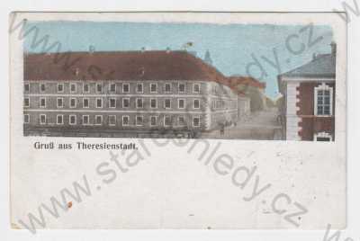  - Terezín (Theresienstadt), Litoměřice, kolorovaná, jezdecká kasárna, celkový pohled