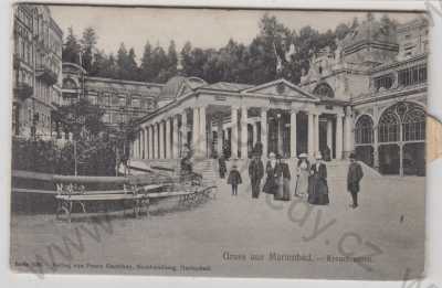  - Mariánské lázně (Marienbad) - Cheb, pramen, vytahovací leporelo, DA