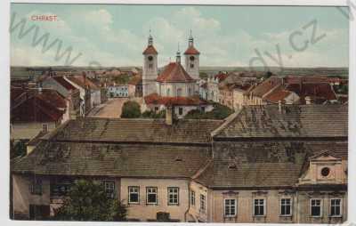  - Chrást (Chrudim), kostel, část města, kolorovaná