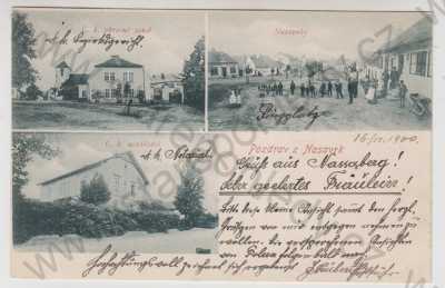  - Nasavrky (Chrudim), více záběrů, okresní soud, náměstí, skupinový portrét, notářství, DA