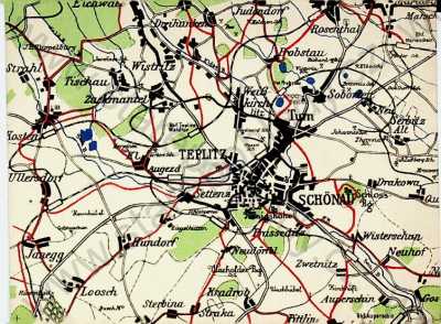  - Teplice - mapa - Wanderkarte, kolorovaná, velký formát