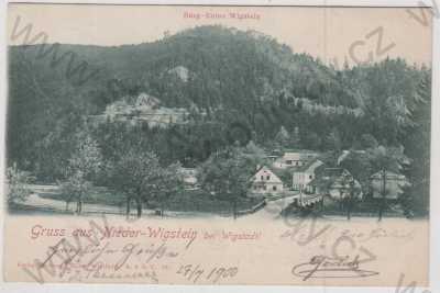  - Vítkov - Podhradí (Nieder Wigstein) - Opava, část města, zřícenina hradu Vikštejn, DA