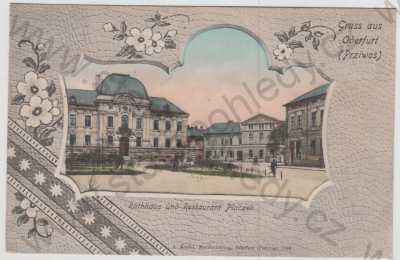  - Přívoz (Oderfurt) - Ostrava město, radnice, restaurace, kolorovaná, koláž, DA
