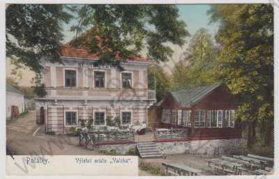  - Počátky (Pelhřimov), Výletní místo Valcha, restaurace, kolorovaná