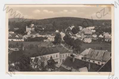  - Třešť (Jihlava), celkový pohled, pohled na město z výšky, zámek, kostel, Grafo Čuda Holice