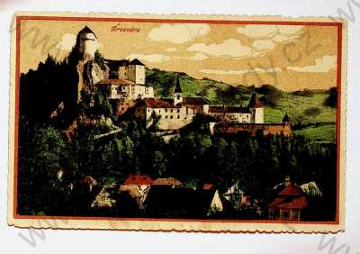  - Slovensko - Orava - hrad, celkový pohled, kolorovaná
