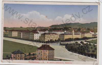  - Liberec (Reichenberg), kasárny, kolorovaná