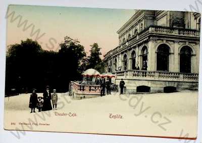  - Teplice - Divadelní kavárna, děti, litografie, kolorovaná, DA