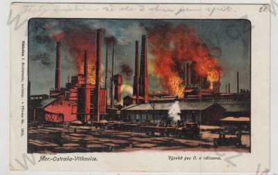  - Vítkovice (Ostrava - město), vysoká pec, válcovna, železárny, kolorovaná