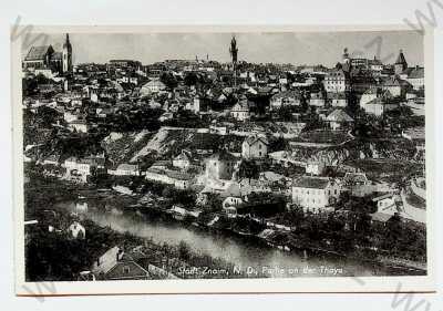  - Znojmo - celkový pohled, řeka, kostel