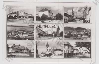  - Humpolec (Pelhřimov), více záběrů, pohled ulicí, kostel, celkový pohled, část města, náměstí