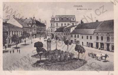  - Jihlava Iglau,  náměstí, kočár koně