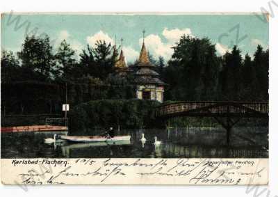  - Karlovy Vary, částečný záběr města, Japonský pavilon, DA