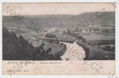  - Sázava- sklárny Kavalírovy (Benešov), řeka, pohled z výšky, DA