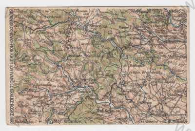  - Brno, Židlochovice, Moravský Krumlov, Ivančice, Rosice, okolí, mapa
